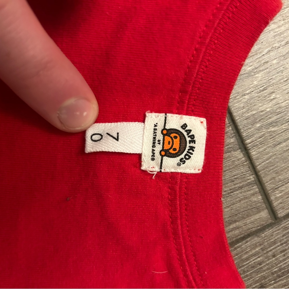 SOLD Bape Kids Baby Milo Red 6 Month Jumper - Picture 7 of 9